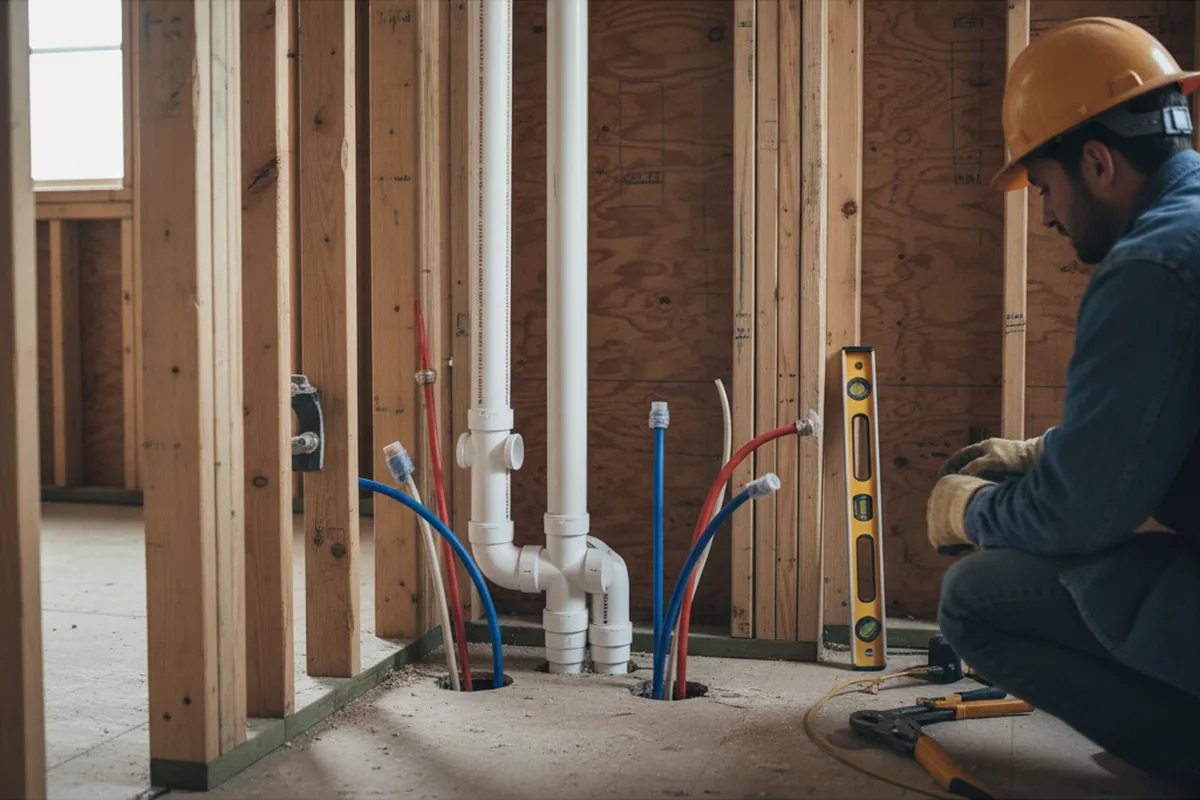 Drain and supply rough-in during Drain Cleaning in Grand Haven
